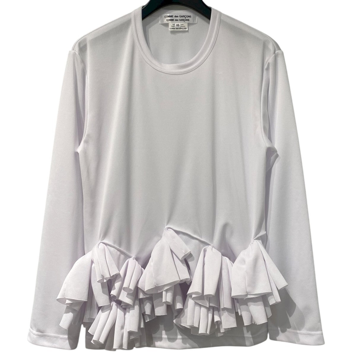 【23AW】未使用級✨コムデギャルソン メッシュ ペプラム ホワイト Mサイズ 23AW】未使用級✨コムデギャルソン メッシュ ペプラム ホワイト Mサイズ