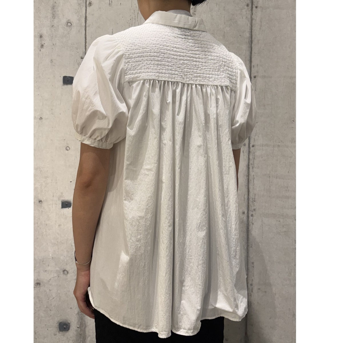 24SSエンブロイダリー コンビ ショートスリーブブラウス