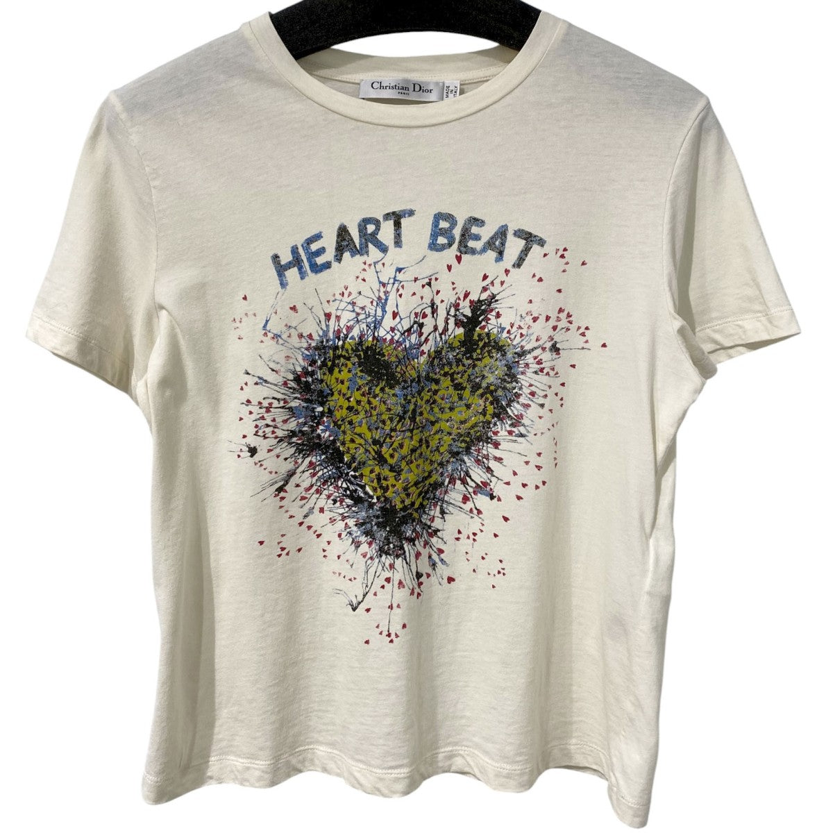 Christian Dior 21SSHeart Beat Cotton LinenT-ShirtバックロゴアートプリントTシャツ 古着・中古-1枚目のアイテム画像