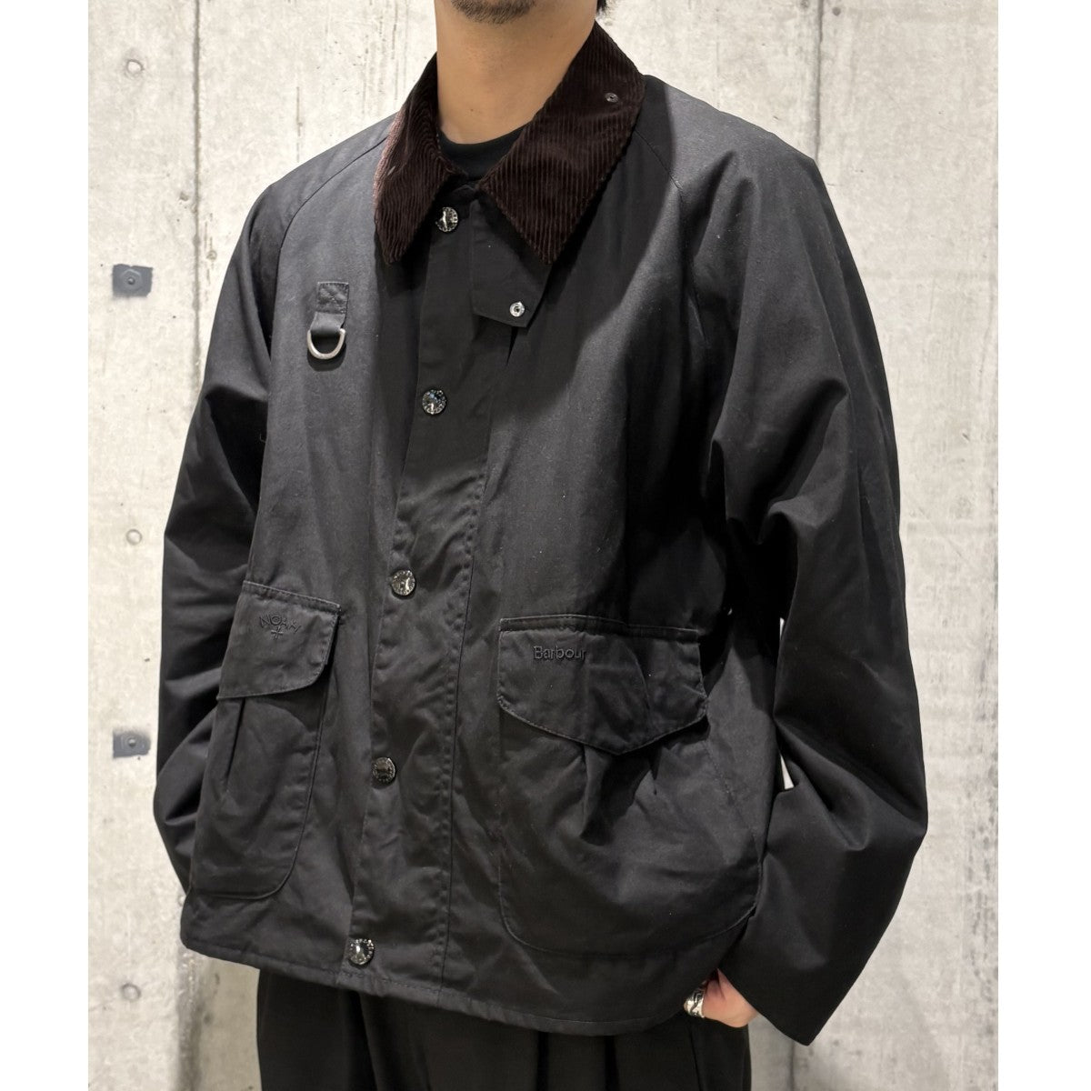 Barbour×Noah 25SSWading ノンワックス ブルゾン ブラック サイズ L