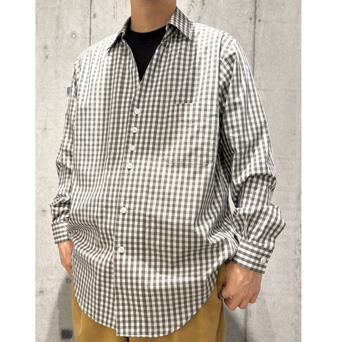 25SSGINGHAM CHILDISH SHIRTオーバーサイズオープンカラーチェックシャツ