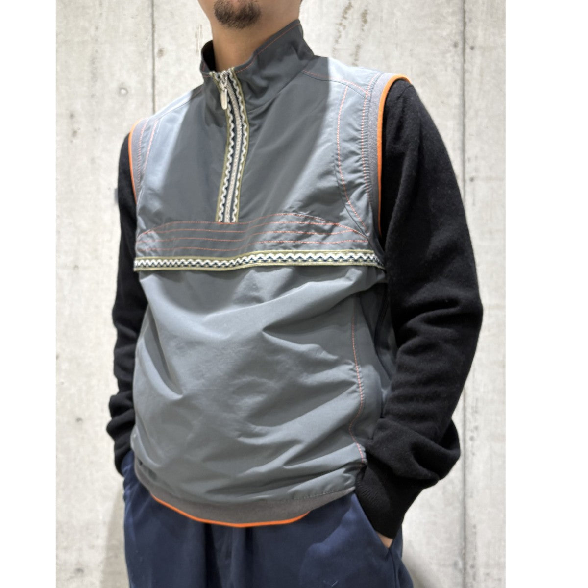 KENZO GOLF(ケンゾーゴルフ) 90'sSIZE ZIP ANORAK VESTサイドジップ