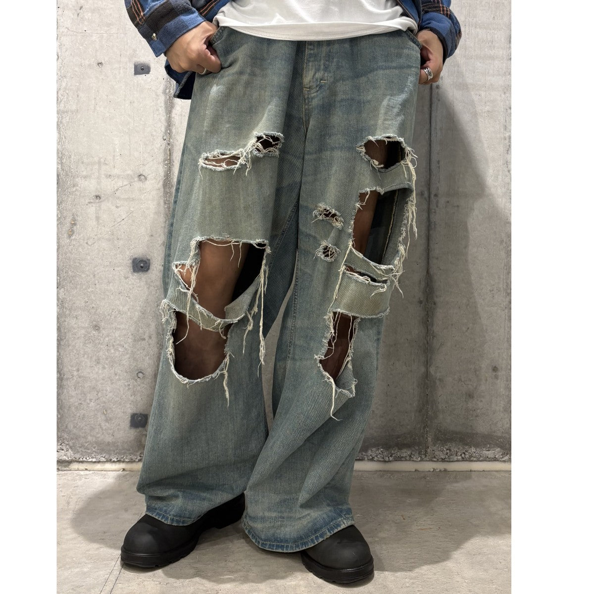 LEE×BEAMS 24SSCrush Baggy Denim Pantsクラッシュバギーデニムパンツ