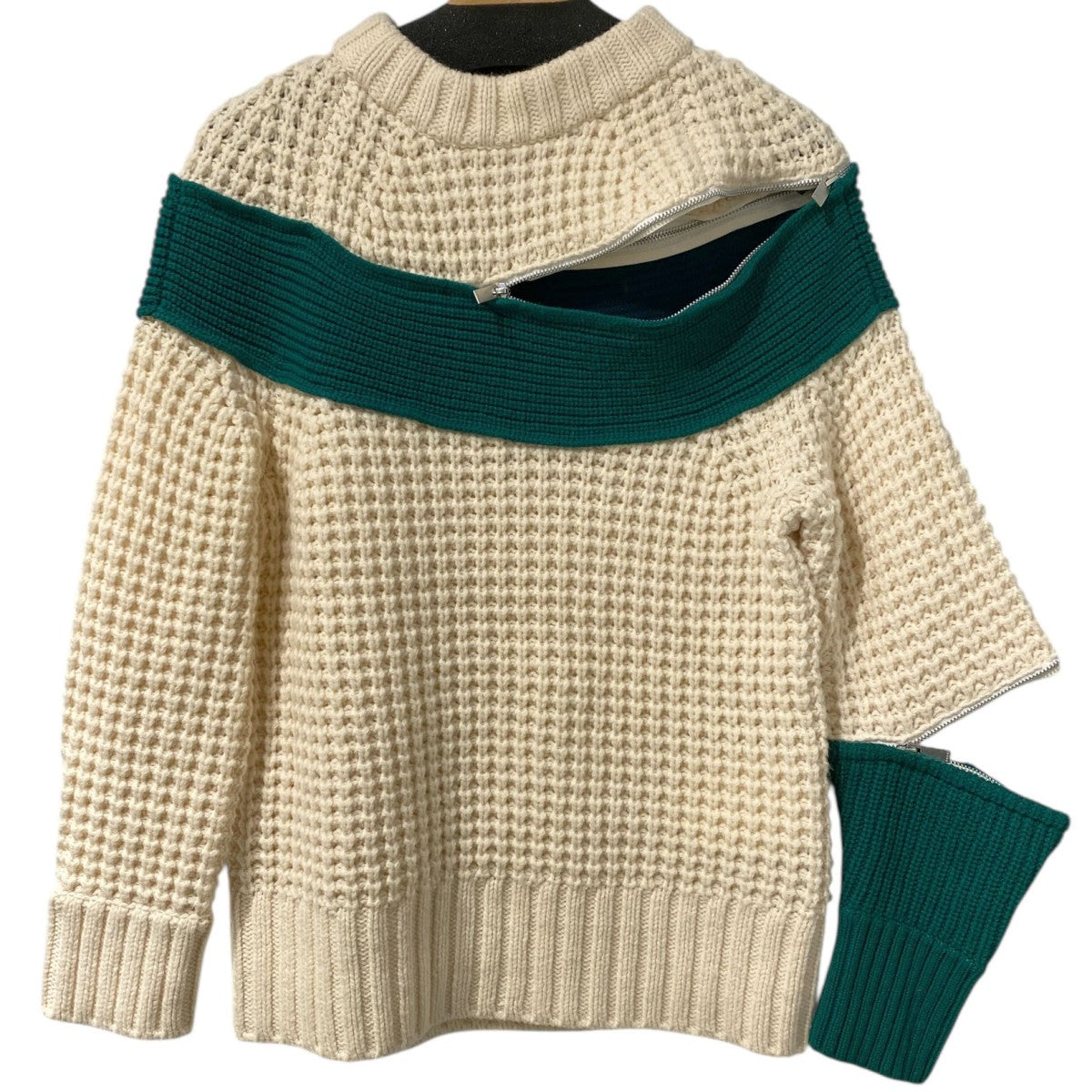 Wool zip attachment knitウールZIPアタッチメントニットセーター19-04591