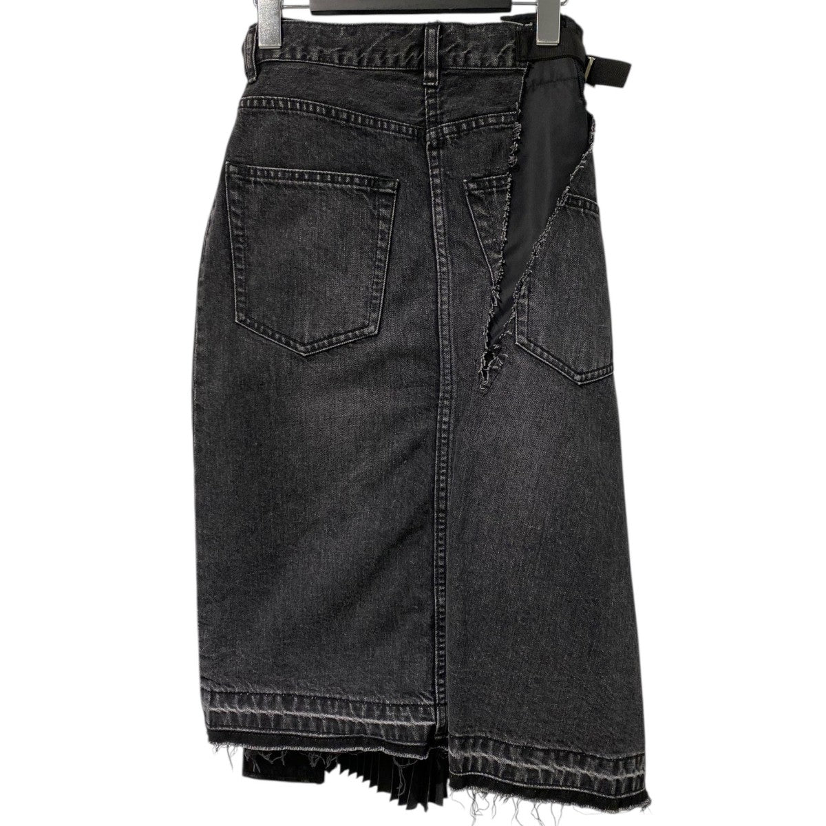 sacai 19AWDocking Wrap Pleated Denim Skirtドッキングラッププリーツデニムスカート19-04576 古着・中古-2枚目のアイテム画像