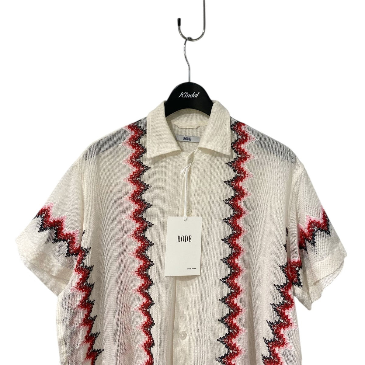 BODE(ボーディ) 22SSEmbroidered Camp Collar S／S Shirt刺繍メッシュ
