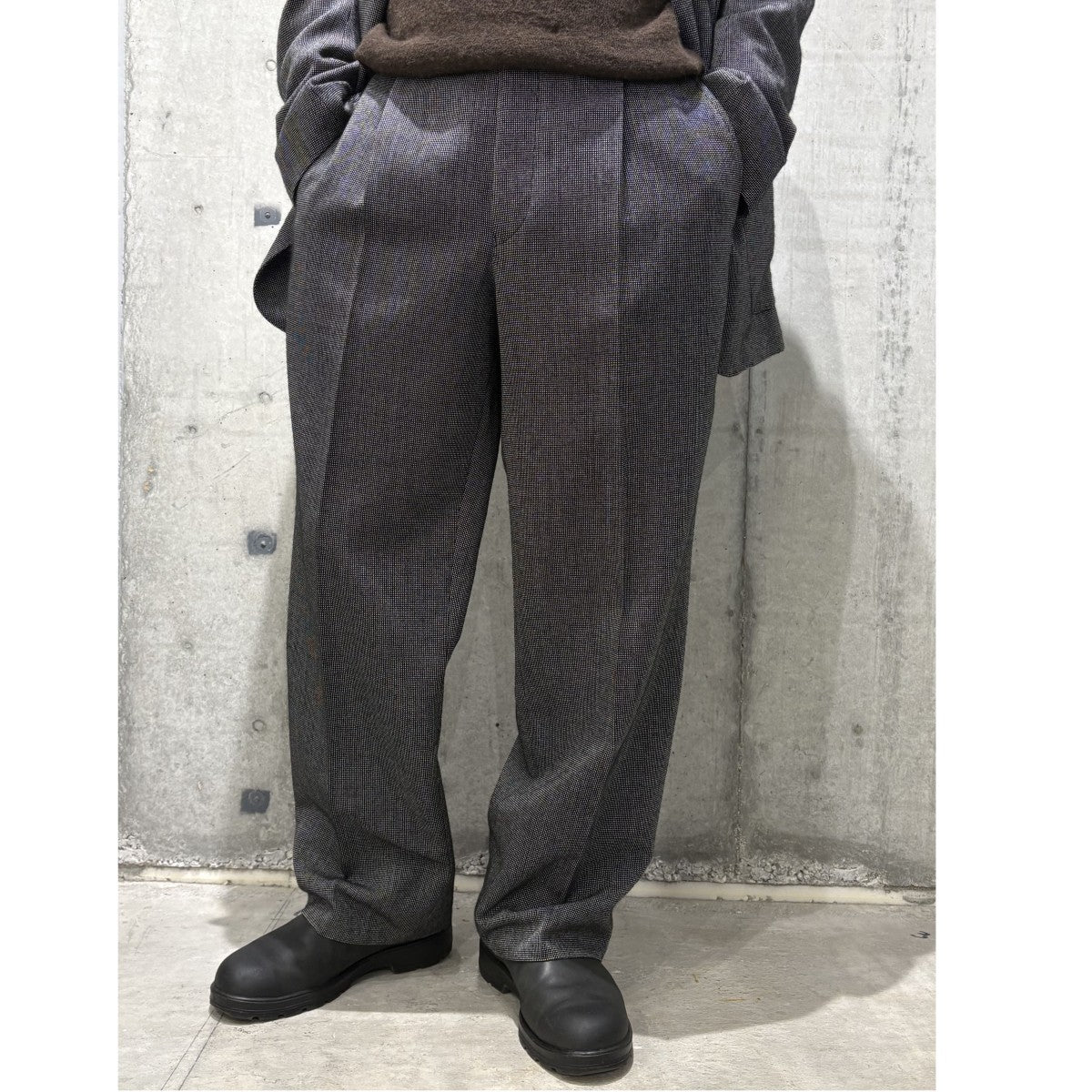 MAATEE＆SONS 24AWSet up Trouser3／Pinheadセットアップトラウザーズ3タックスラックスパンツ 古着・中古-2枚目のアイテム画像
