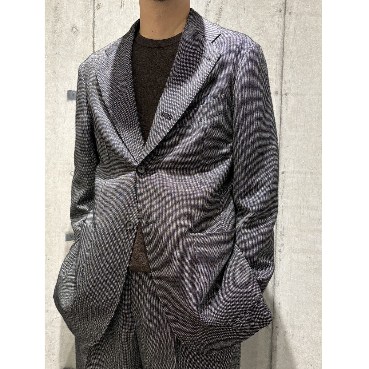 24AWフル毛芯Single Tailored Pinhead Jacketシングルアルパカシルクウール2BジャケットMTWG4303-0002