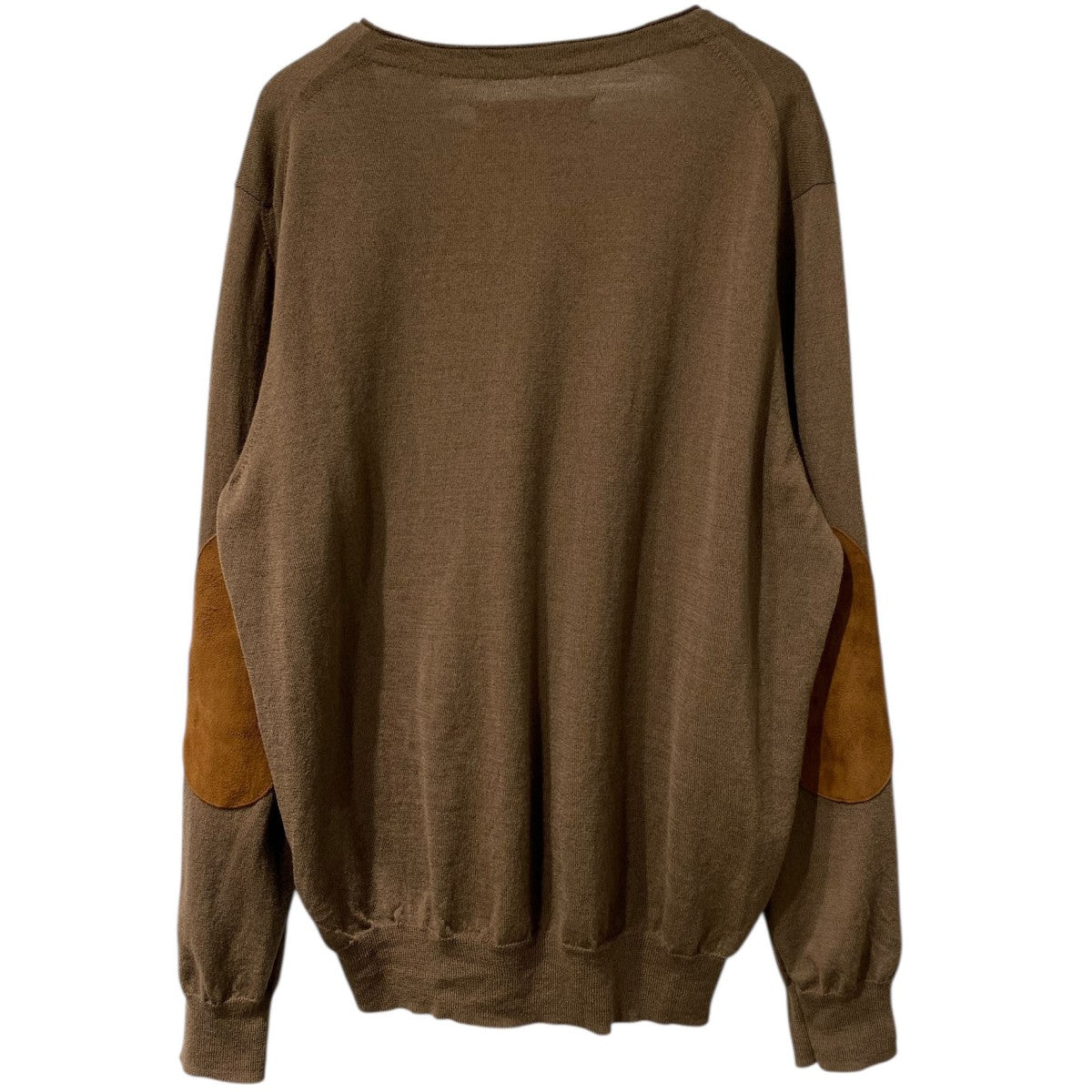 24SS別注 V NECK SWEATERエルボーパッチVネックウールニット