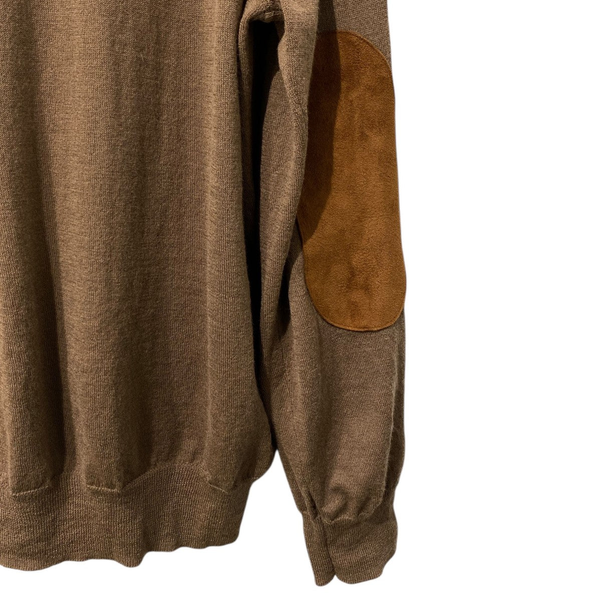 24SS別注 V NECK SWEATERエルボーパッチVネックウールニット