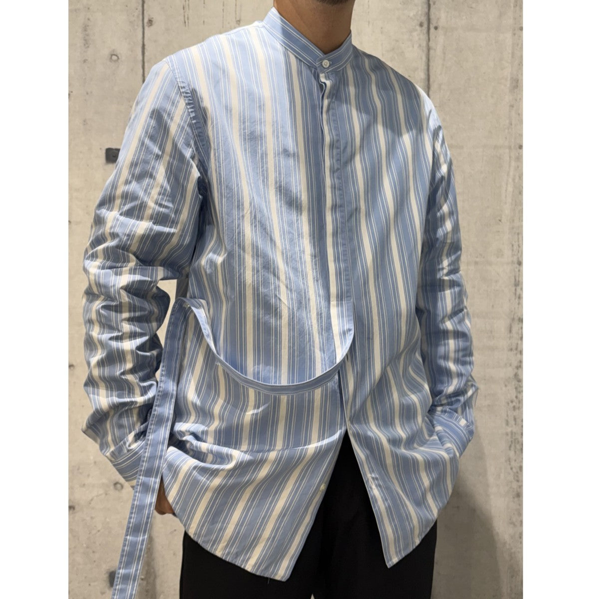 JIL SANDER(ジルサンダー) Strap Mandarin Collar Shirtストラップ