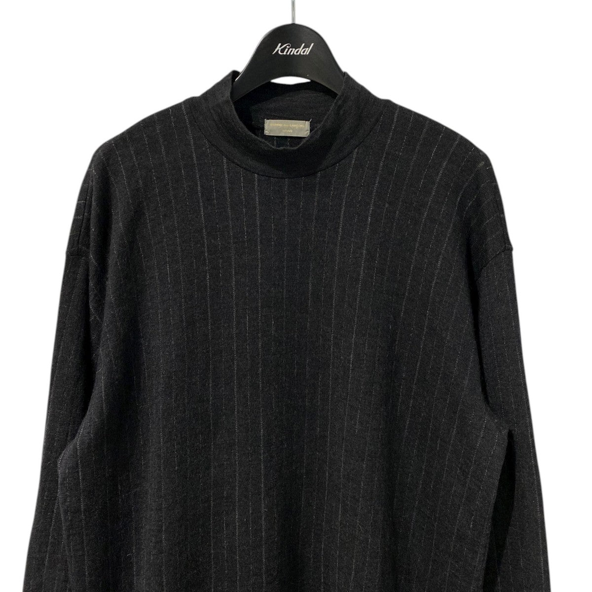 90'sAD1992田中オムストライプモックネックウールニット