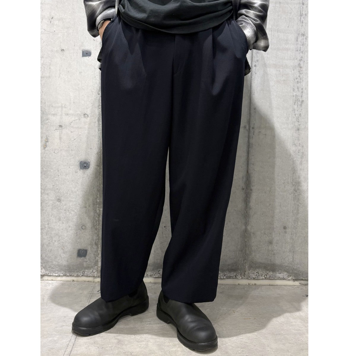 80s-90s AD1989 2 Tuck Wide Trousers2タックワイドウールスラックスパンツ