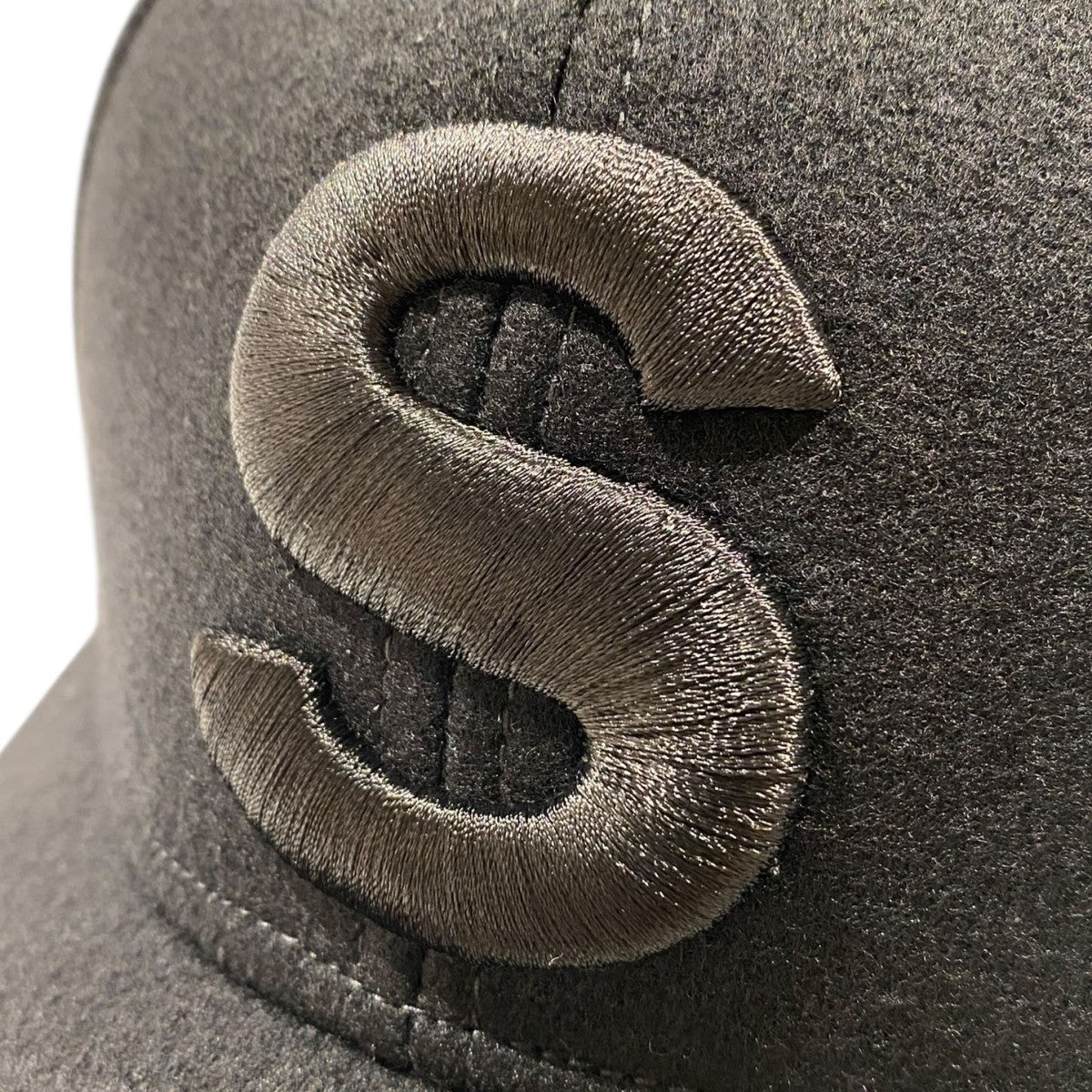 s Cap ／ Wool Melton BLACK 001 ウールキャップ帽子25-01038S