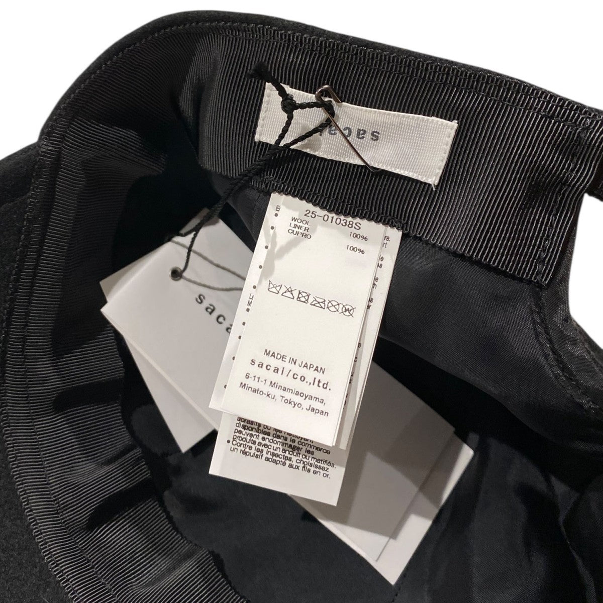 s Cap ／ Wool Melton BLACK 001 ウールキャップ帽子25-01038S