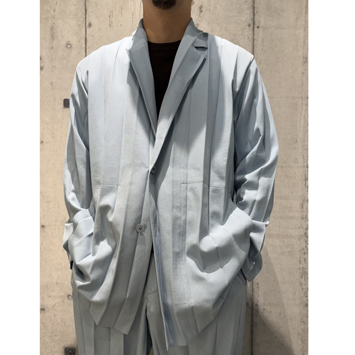 25SSEDGE ENSEMBLEアコーディオンPleatsプリーツ加工ジャケット