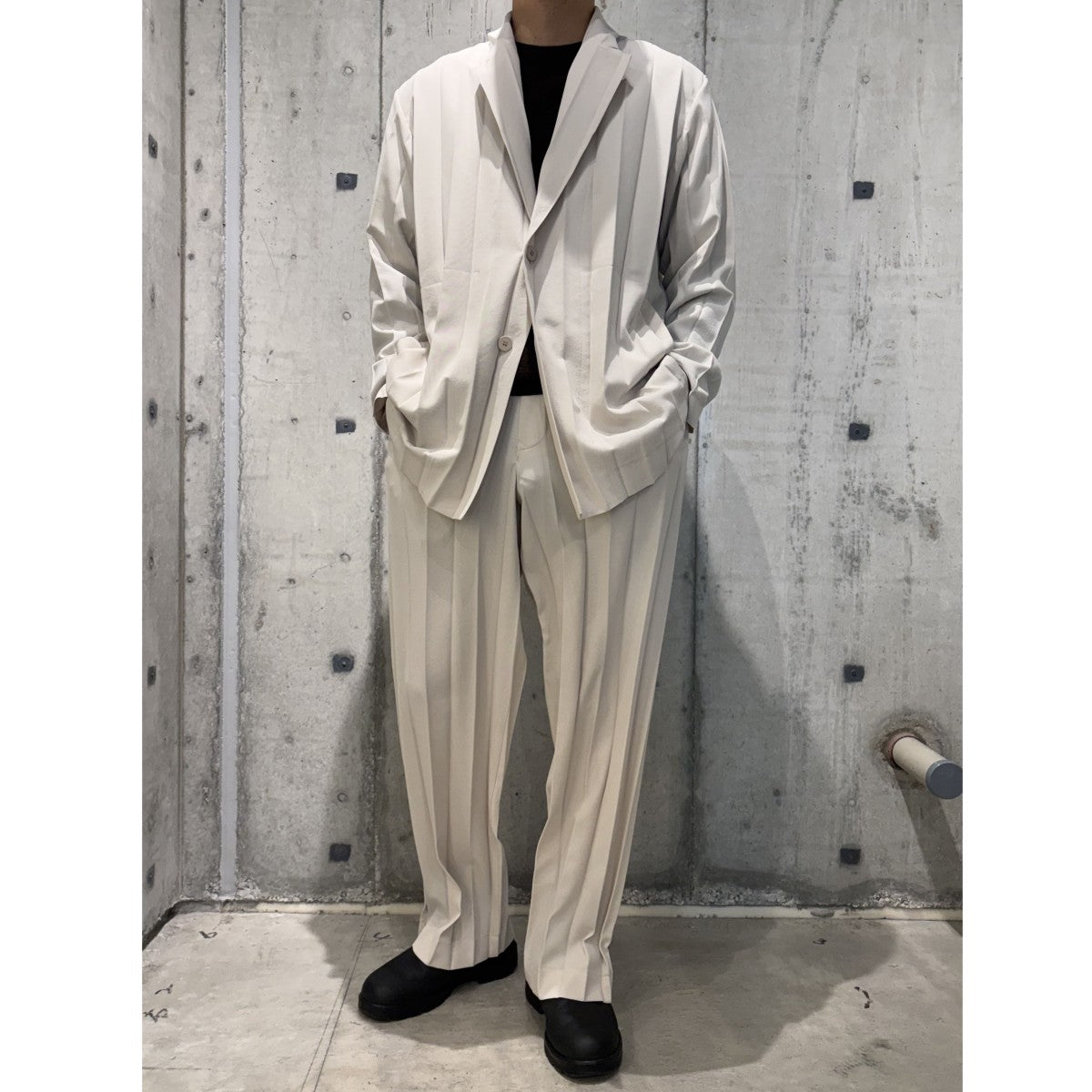HOMME PLISSE ISSEY MIYAKE EDGE ENSEMBLEアコーディオンプリーツ加工PLEATS PANTSプリーツパンツ 古着・中古-3枚目のアイテム画像