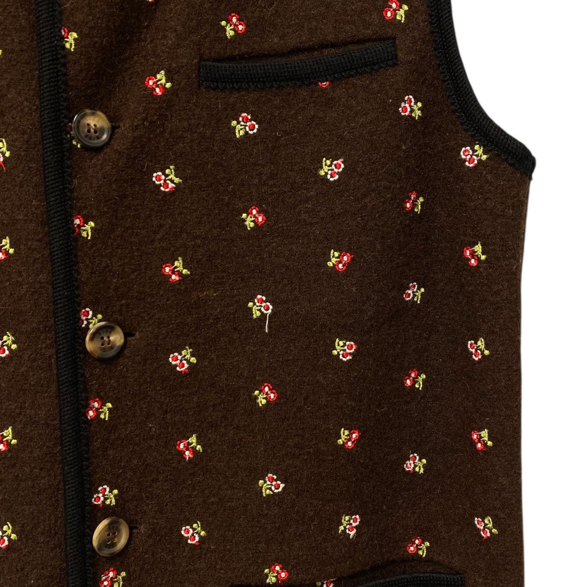 23AWWalker Gilet Flowers  Feltedフェルトフラワー柄ジレベスト