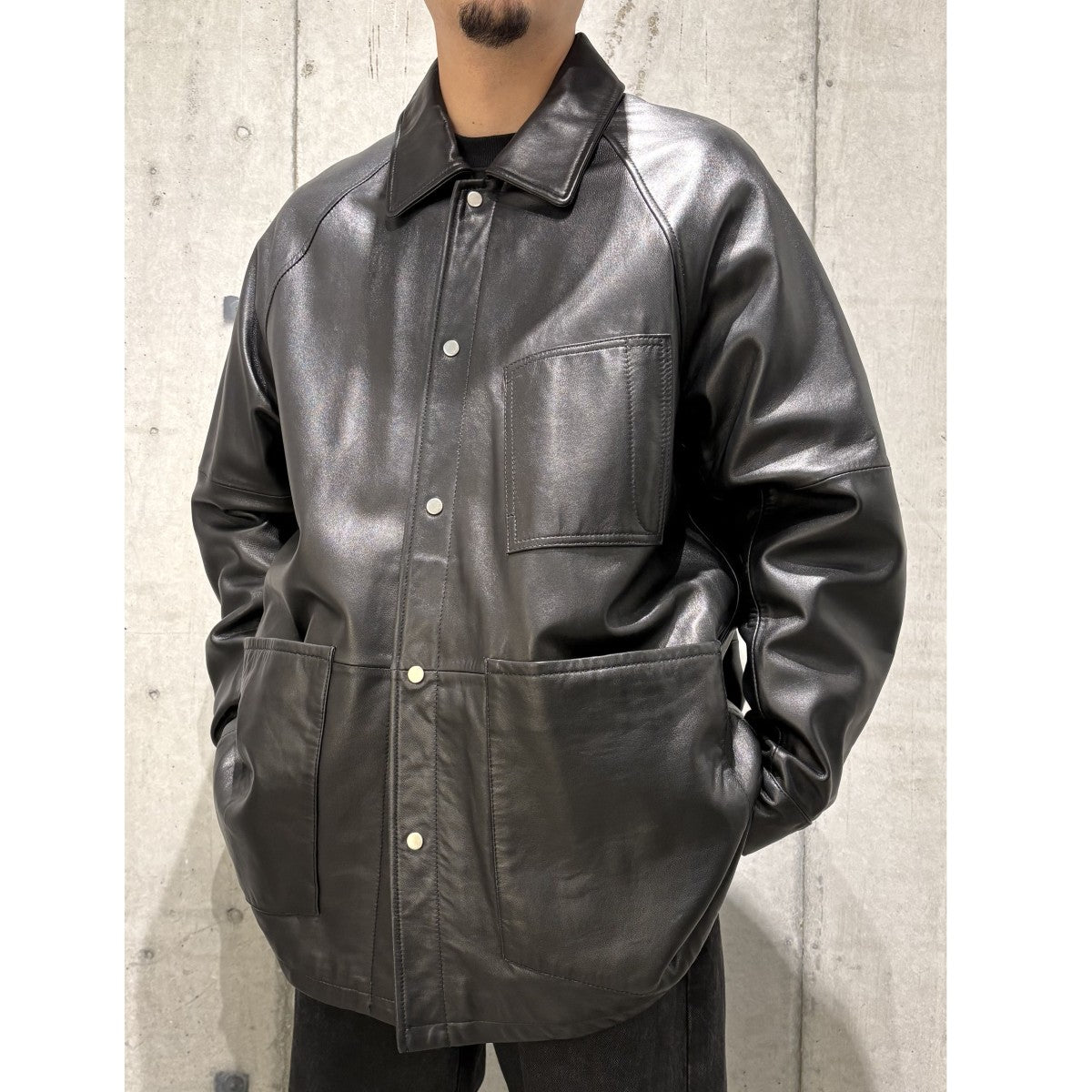 CCU×steven alan×WAKE 21SS別注Sheep Leather Coverall Shirt Jacket