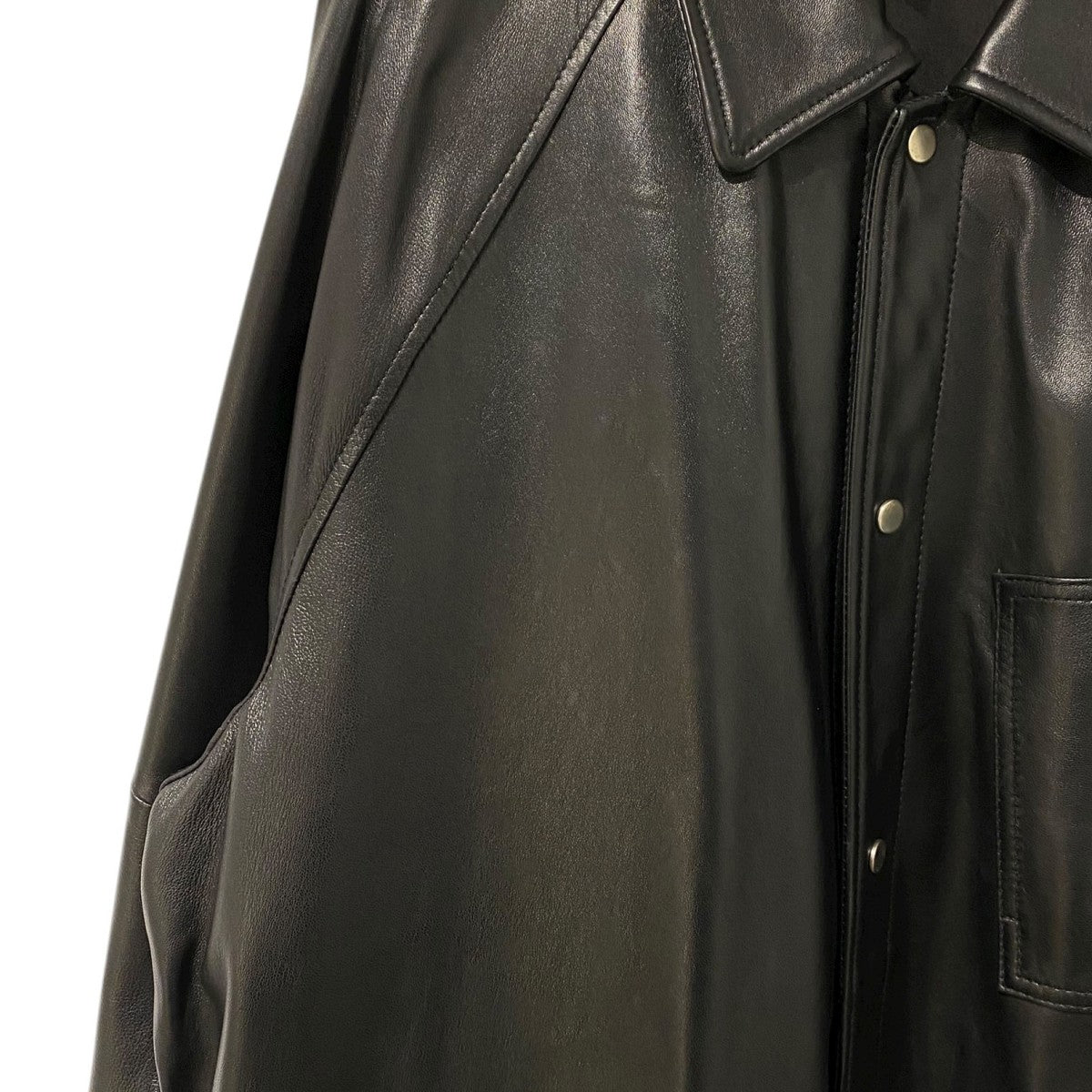 21SS別注Sheep Leather Coverall Shirt Jacketオーバーサイズカバーオールシャツジャケット