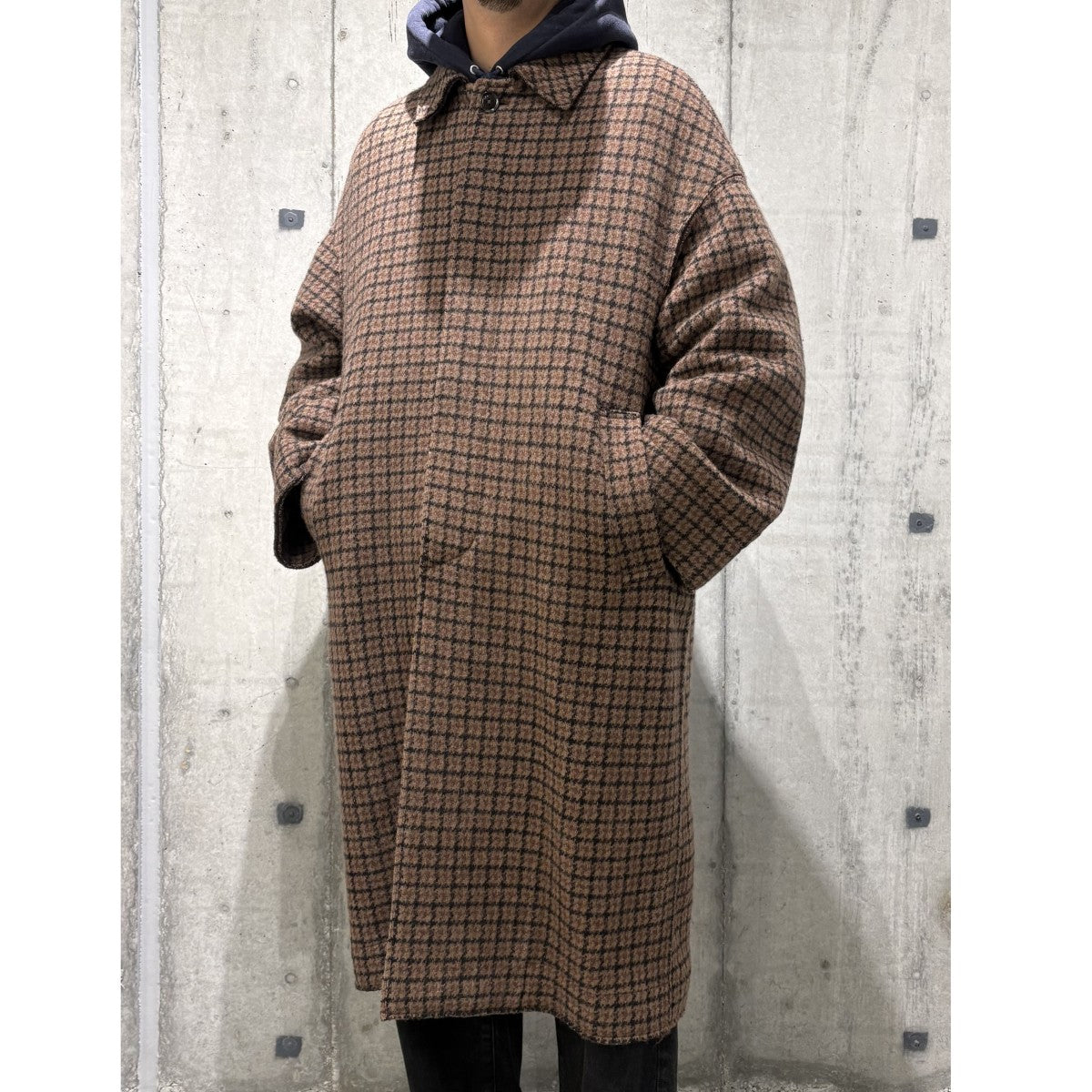 YOKE(ヨーク) DOUBLE JQUARD KNIT BAL COLLAR COATオーバーサイズ