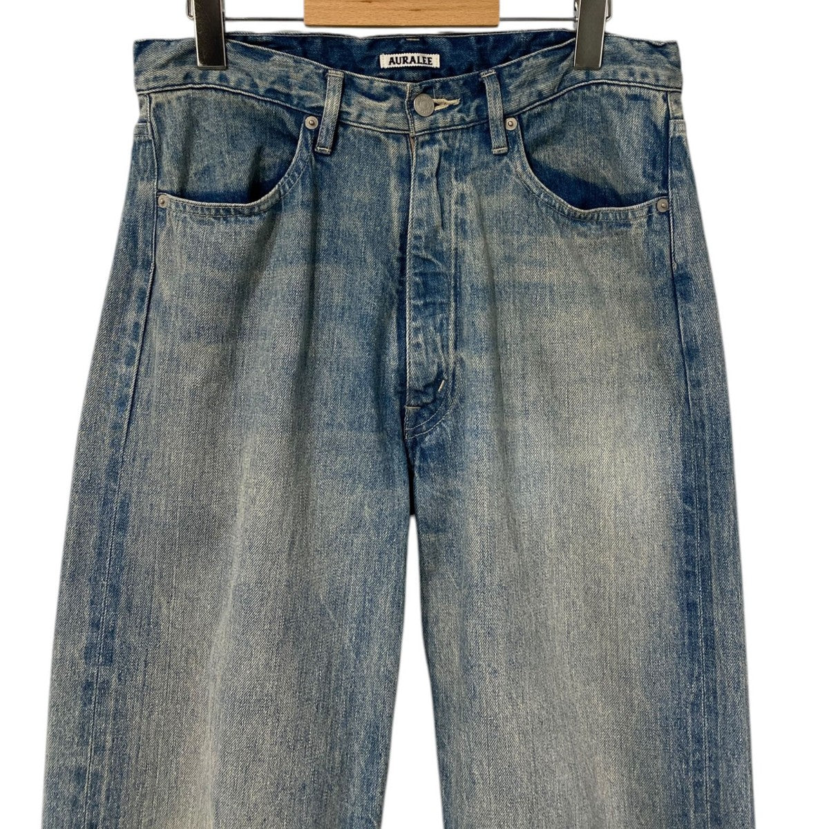 23AWSELVEDGE FADED LIGHT DENIM PANTS Vintage加工ワイドデニムパンツ