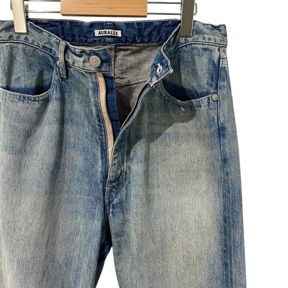 23AWSELVEDGE FADED LIGHT DENIM PANTS Vintage加工ワイドデニムパンツ