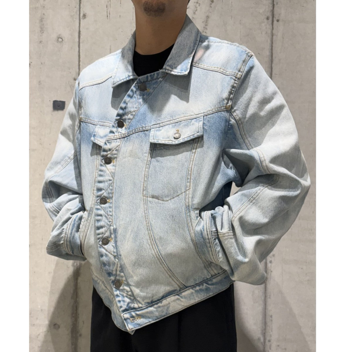 EGONLAB(エゴンラボ) デニムボンバージャケト ブラック サイズ L