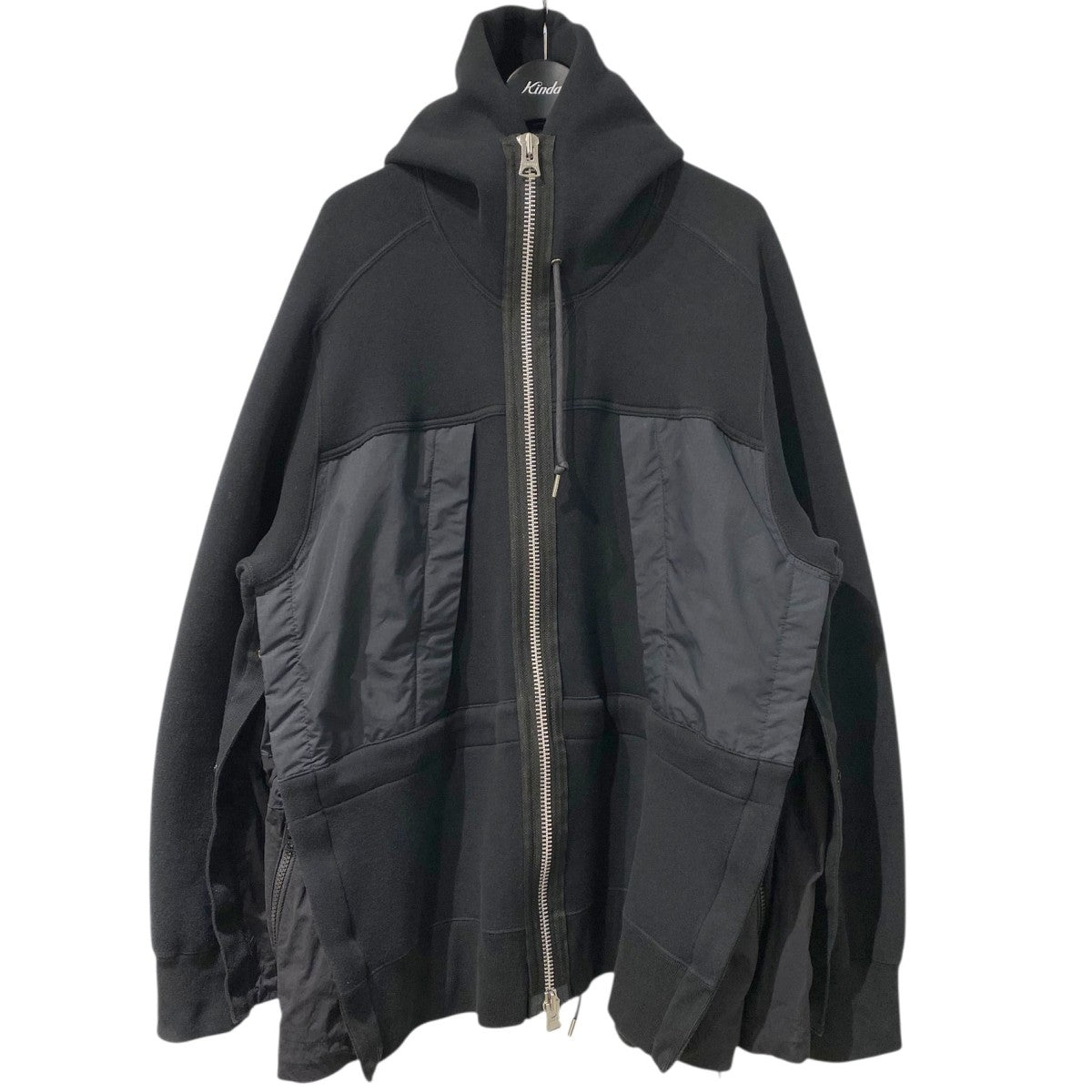 23SSNylon Twill×Sponge Sweat HoodieナイロンツイルZIPドッキングスポンジスウェットフーディ