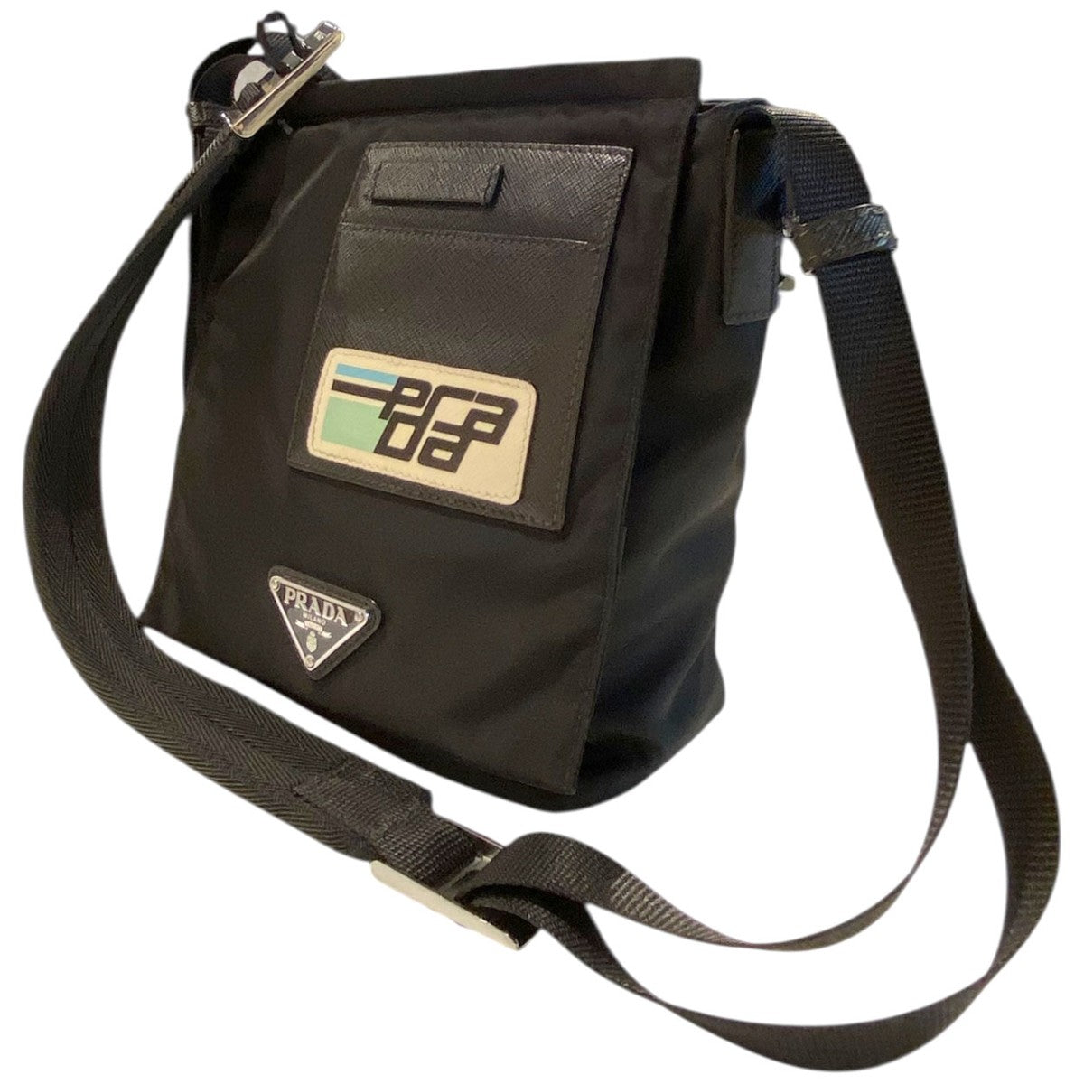 PRADA TESSUTO SOFTトライアングルショルダーバッグ2VD016 古着・中古-1枚目のアイテム画像
