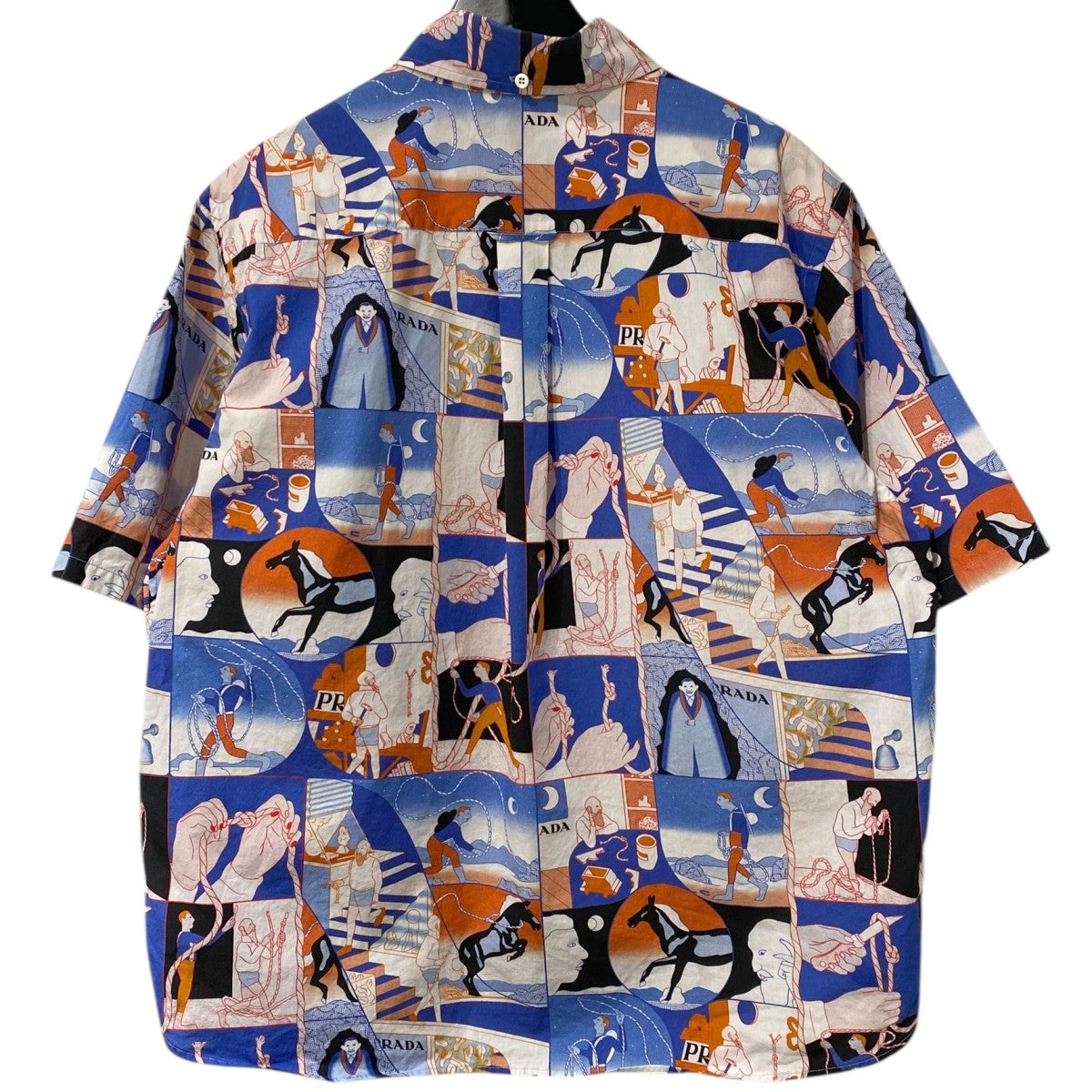 PRADA 18SSComic Rope Shirt総柄半袖シャツ 古着・中古-2枚目のアイテム画像