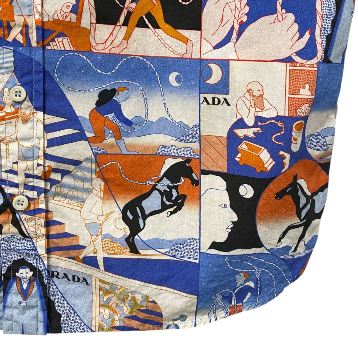 PRADA 18SSComic Rope Shirt総柄半袖シャツ 古着・中古-4枚目のアイテム画像