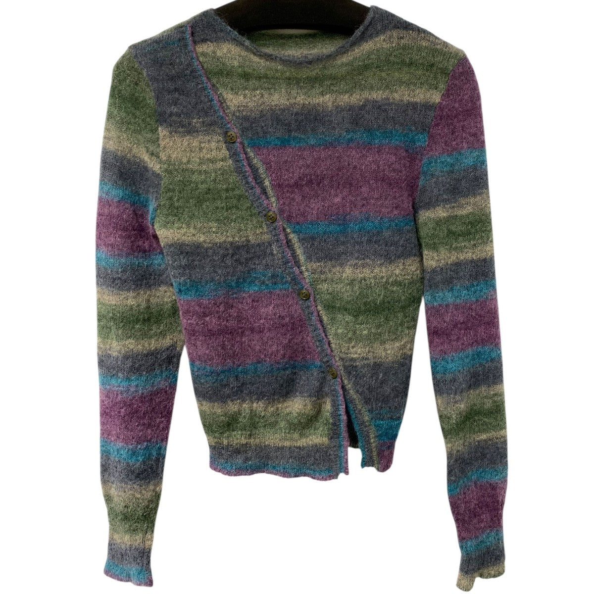 La Maille Pau Stripe Sweaterマルチカラーニットカーディガン