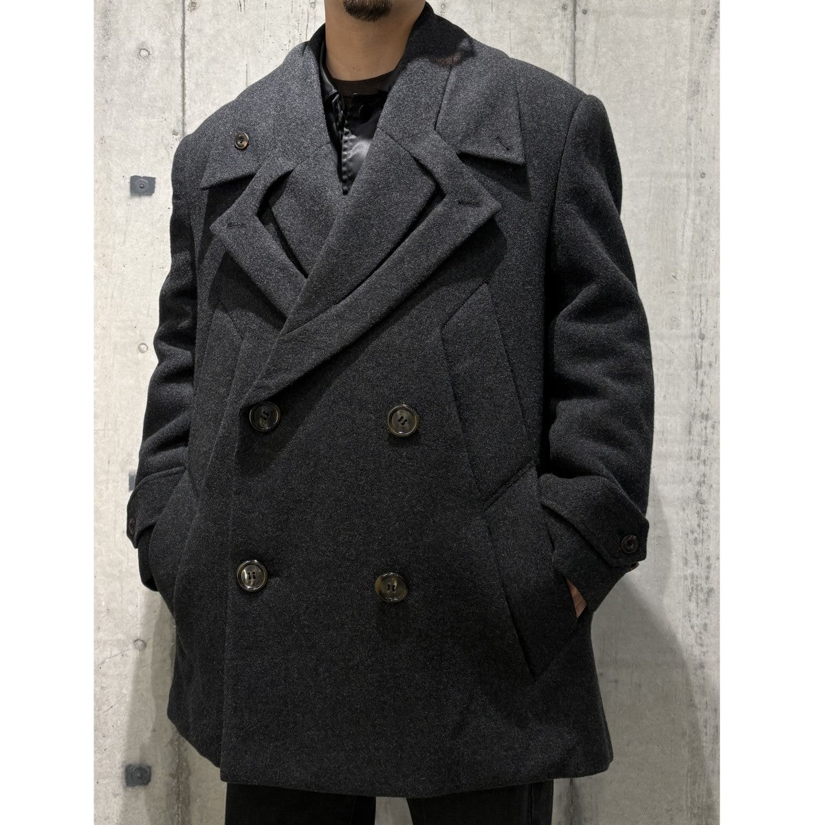 NULLUS 25AWDeconstructed PeacoatオーバーサイズPコート 古着・中古-3枚目のアイテム画像
