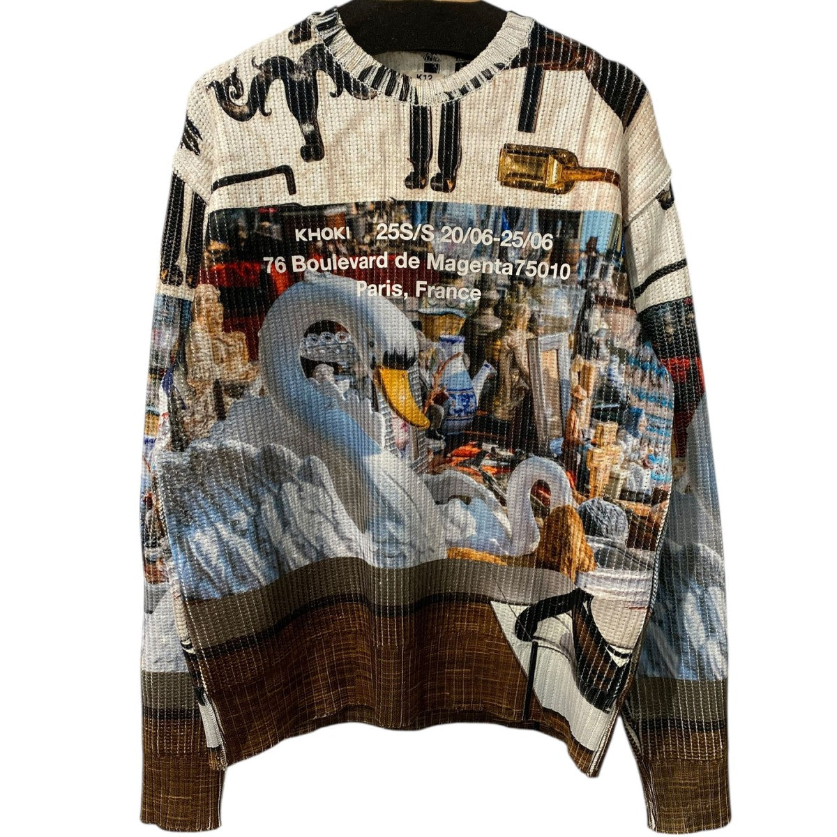 KHOKI 25SSCollage printed knitカレッジプリントニット 古着・中古-1枚目のアイテム画像