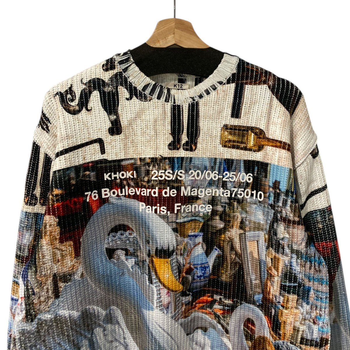 KHOKI 25SSCollage printed knitカレッジプリントニット 古着・中古-4枚目のアイテム画像