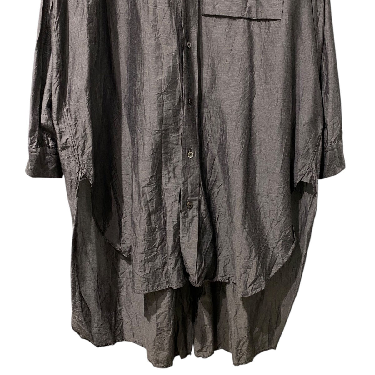by H． 23SSCotton Silk Shirt Coatコットンシルクシャツコートワンピース 古着・中古-5枚目のアイテム画像