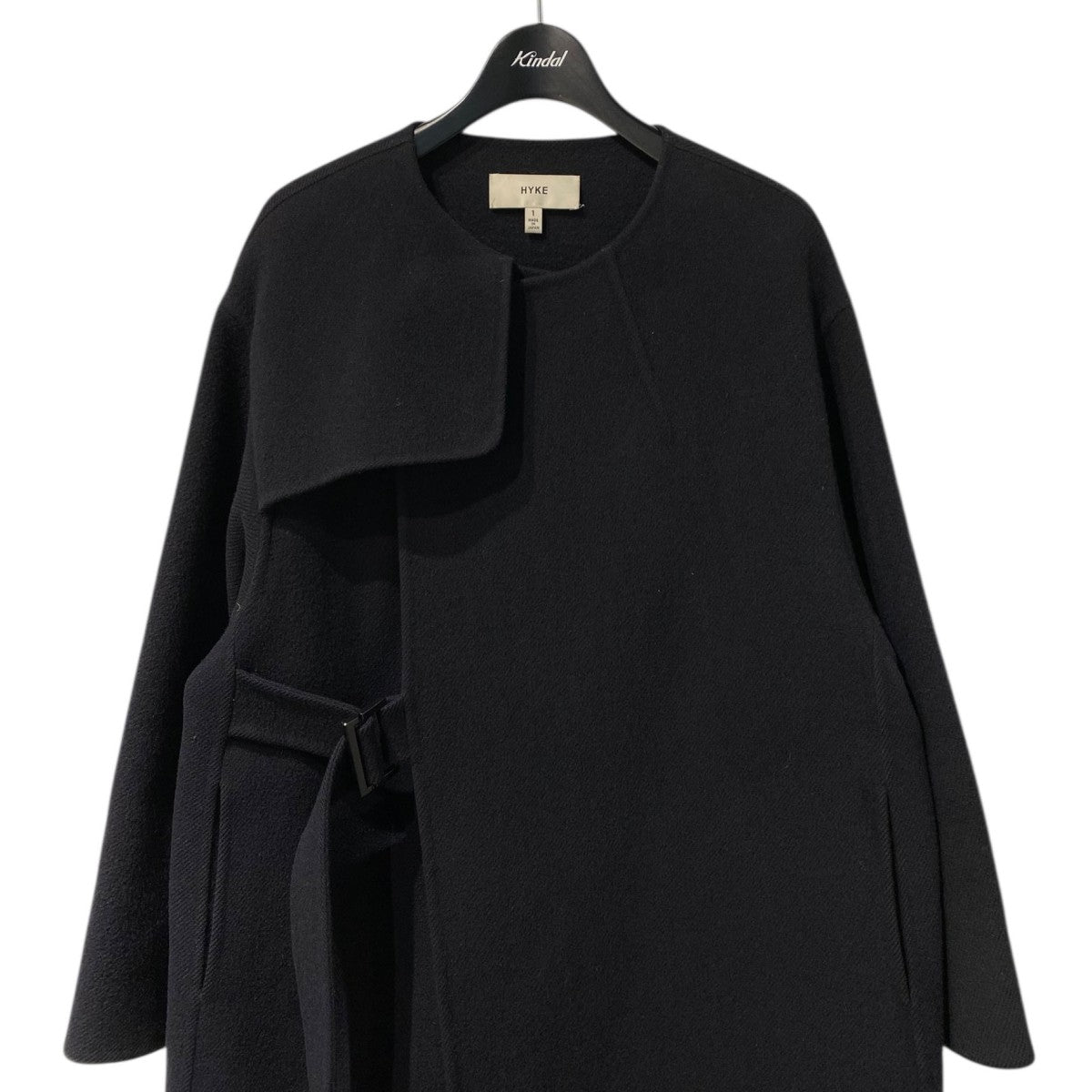 HYKE Double Face Trench Coatダブルフェイストレンチロングメルトンコート 古着・中古-3枚目のアイテム画像