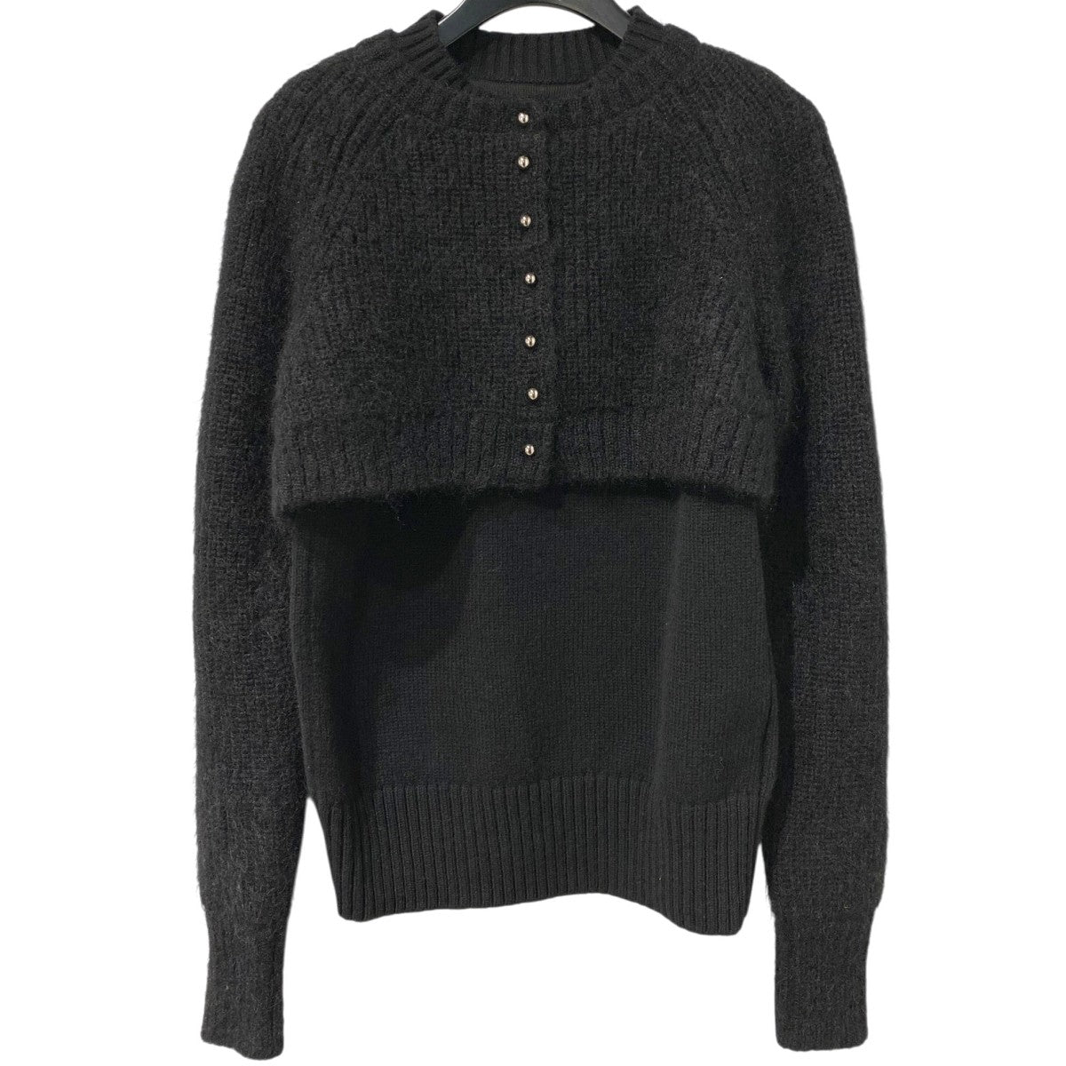 sacai 22AWMohair Knit Pulloverモヘヤレイヤードニットセーター 古着・中古-1枚目のアイテム画像