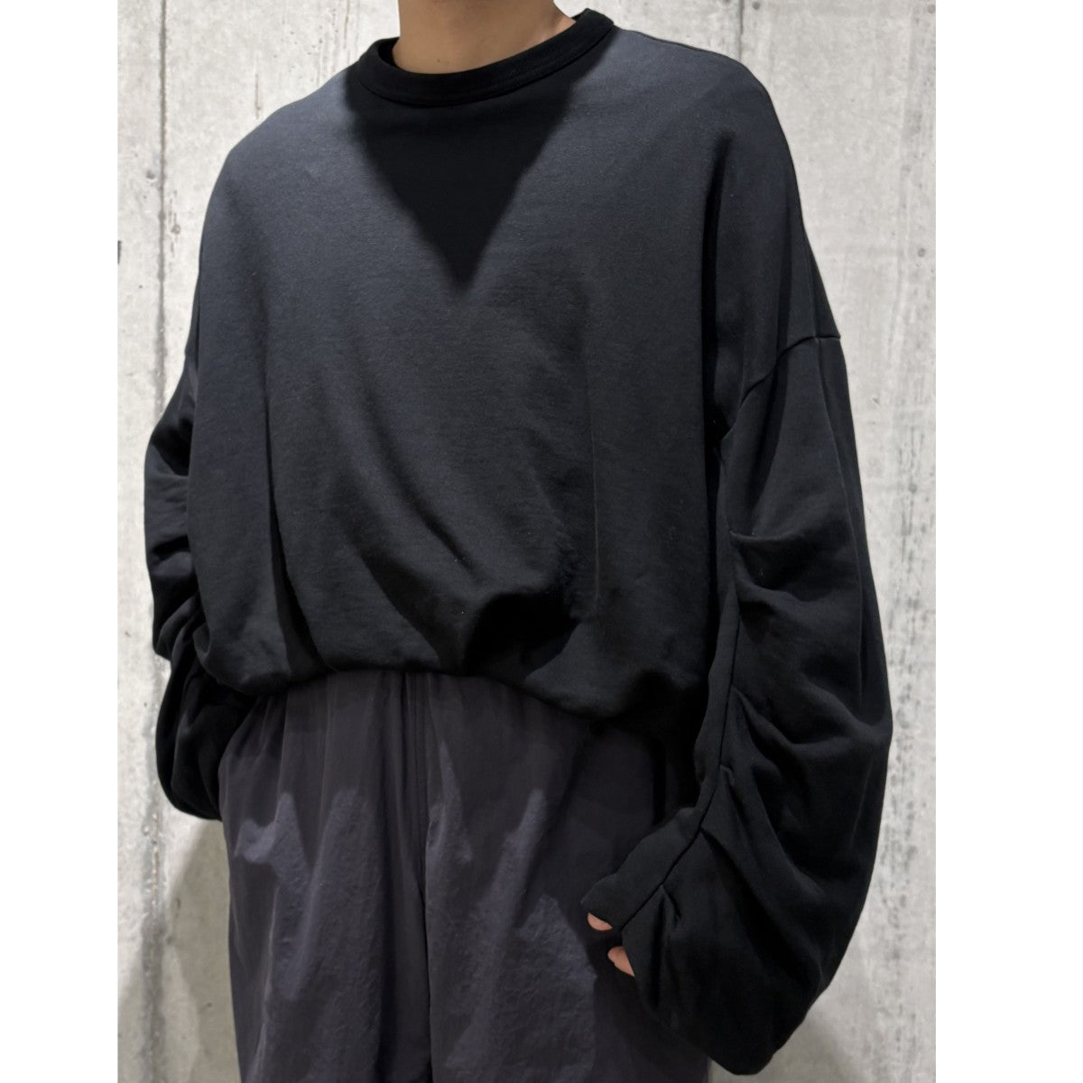 DRIES VAN NOTEN 23SSHANNET Pulloverギャザーオーバーサイズスウェット 古着・中古-2枚目のアイテム画像