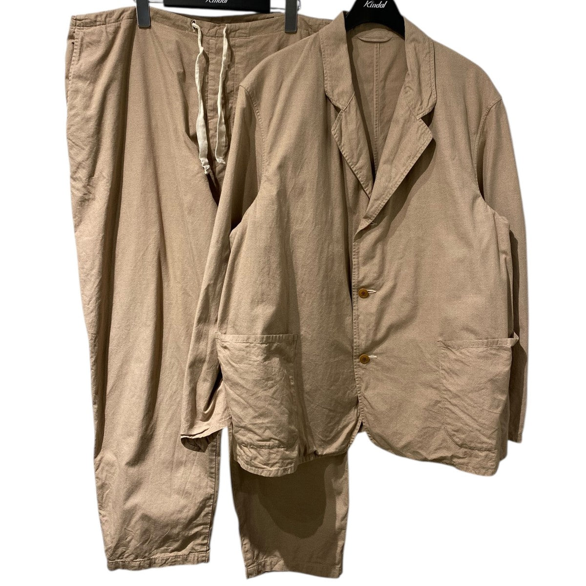COMOLI コモリ 20ss ヨリ杢コットン ジャケット Beige サイズ2 COMOLI(コモリ) ヨリ杢コットンジャケット＆ドローストリングパンツ