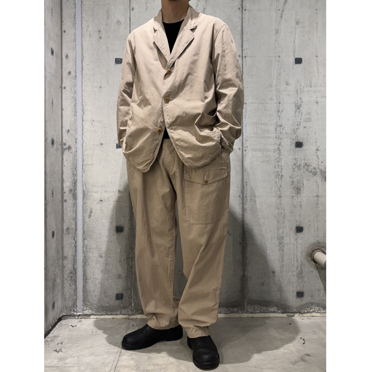 COMOLI(コモリ) ヨリ杢コットンジャケット＆ドローストリングパンツ