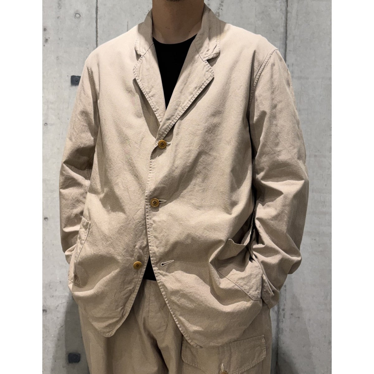 COMOLI(コモリ) ヨリ杢コットンジャケット＆ドローストリングパンツ