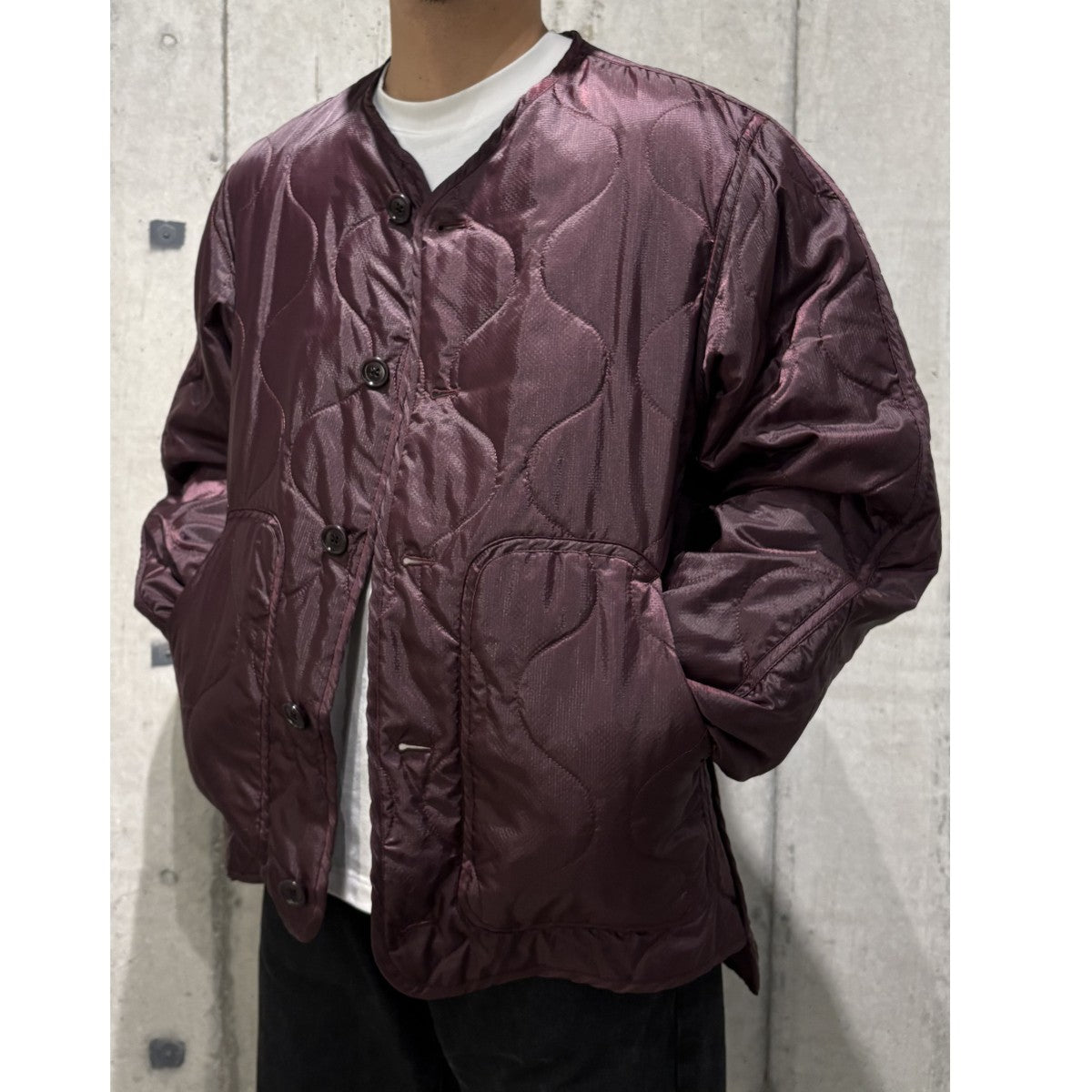 バーガンディ キルティングジャケット DRIES VAN NOTEN(ドリスヴァンノッテン) 24SSVOLSON GD 8502 M．W
