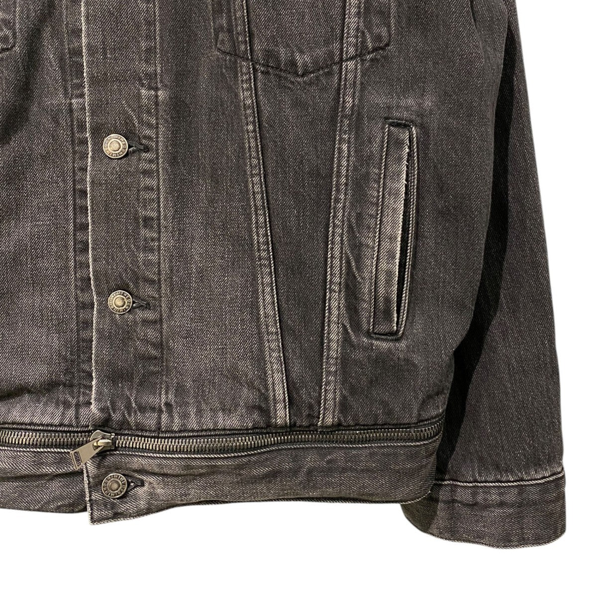 MINEDENIM 19SSZip Hem LF-GJKT USD U Vintageヴィンテージダメージ加工ZIPデニムジャケット 古着・中古-6枚目のアイテム画像