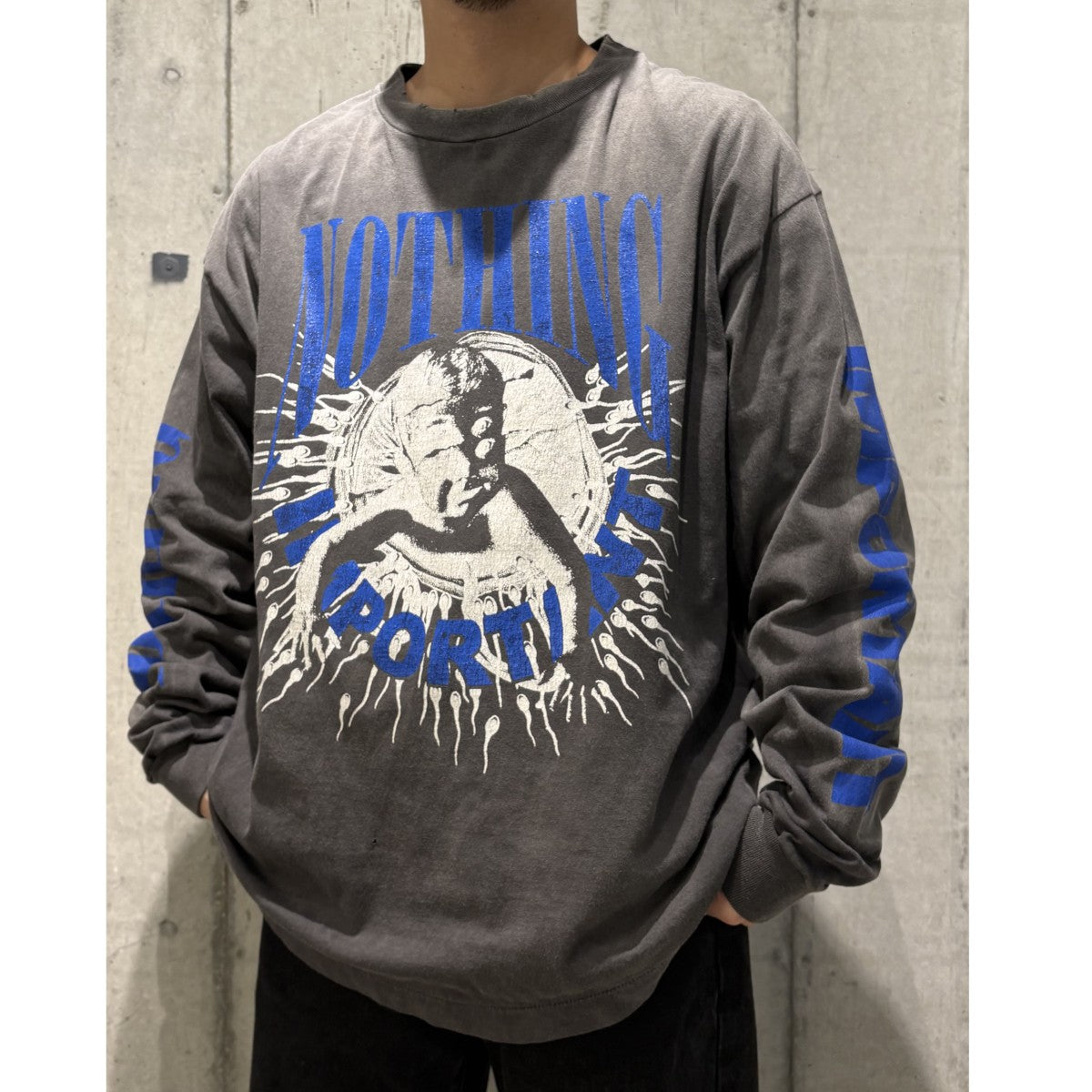 SAINT MICHAEL×Kosuke Kawamura 24AWKK LS TEE／NOTHING IMP Vintageヴィンテージー加工ロングスリーブロンT 古着・中古-2枚目のアイテム画像