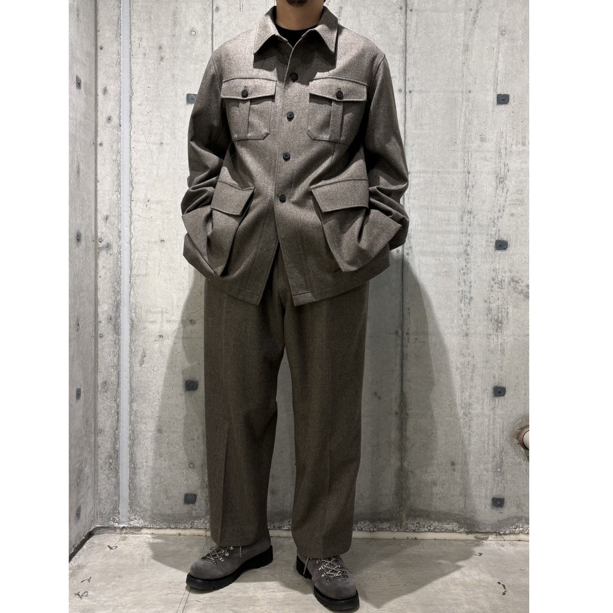 ANSNAM 21AWWool One Tuck Pantsウールタックスラックスパンツ 古着・中古-3枚目のアイテム画像