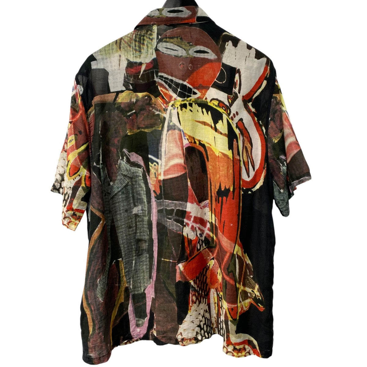 OUR LEGACY Cotton Silk Box Shirt Shortsleeve Peace Crowdコットンシルクシースルー半袖総柄シャツ 古着・中古-3枚目のアイテム画像