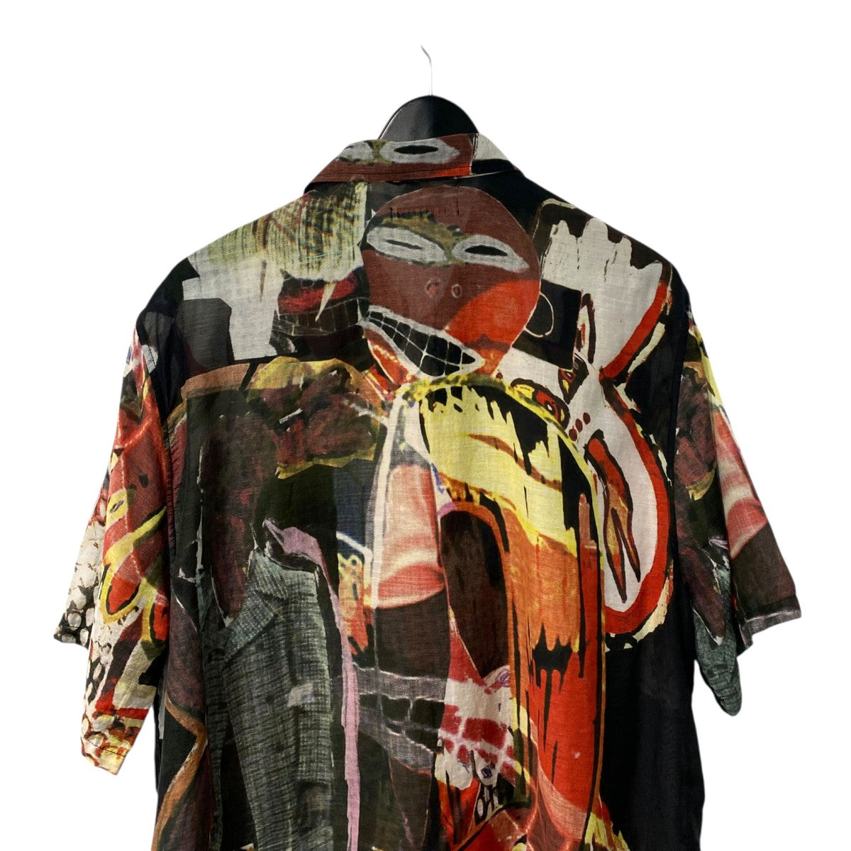 OUR LEGACY Cotton Silk Box Shirt Shortsleeve Peace Crowdコットンシルクシースルー半袖総柄シャツ 古着・中古-6枚目のアイテム画像