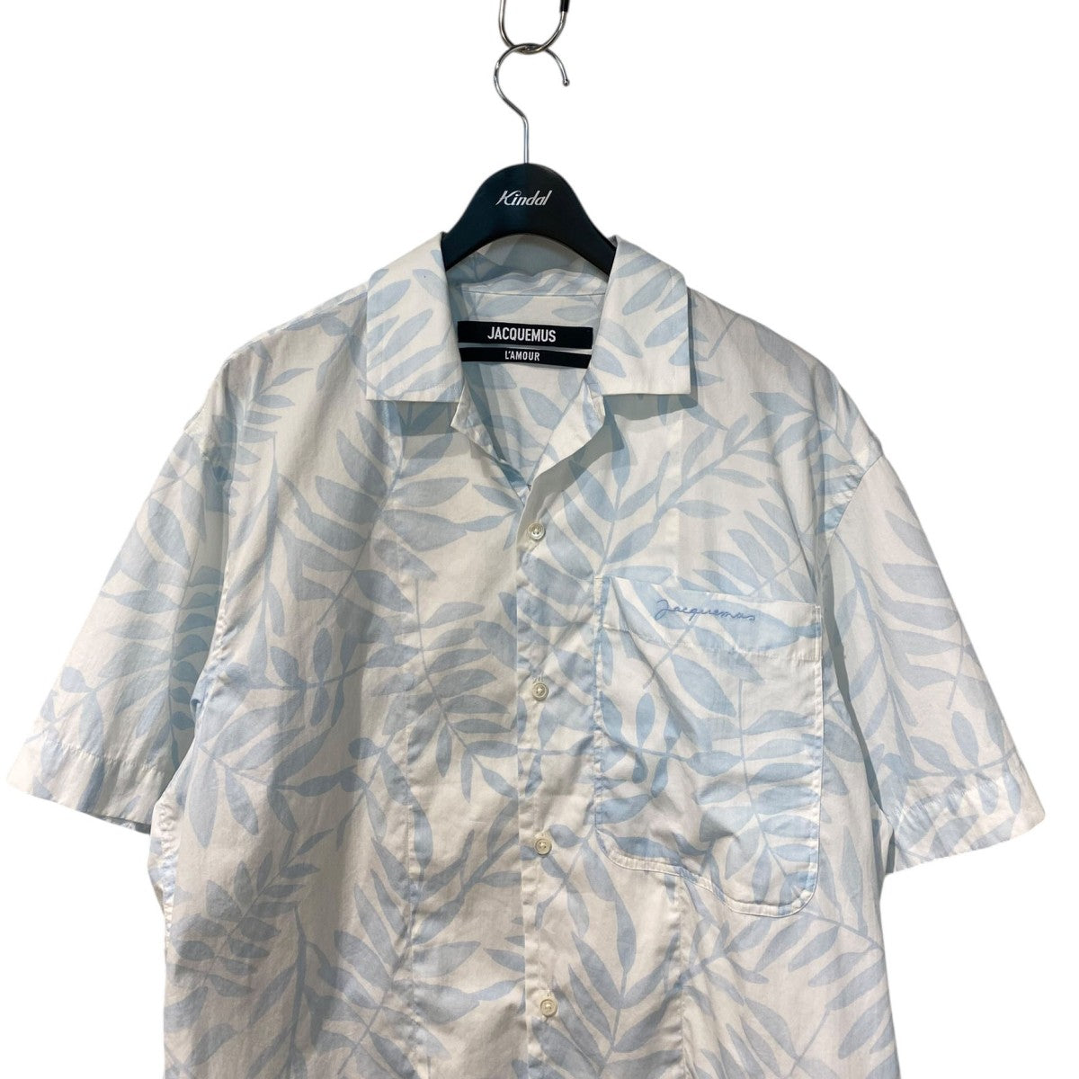 JACQUEMUS 21SSLa Chemise Jean Print Blue Leaves総柄半袖シャツ 古着・中古-4枚目のアイテム画像